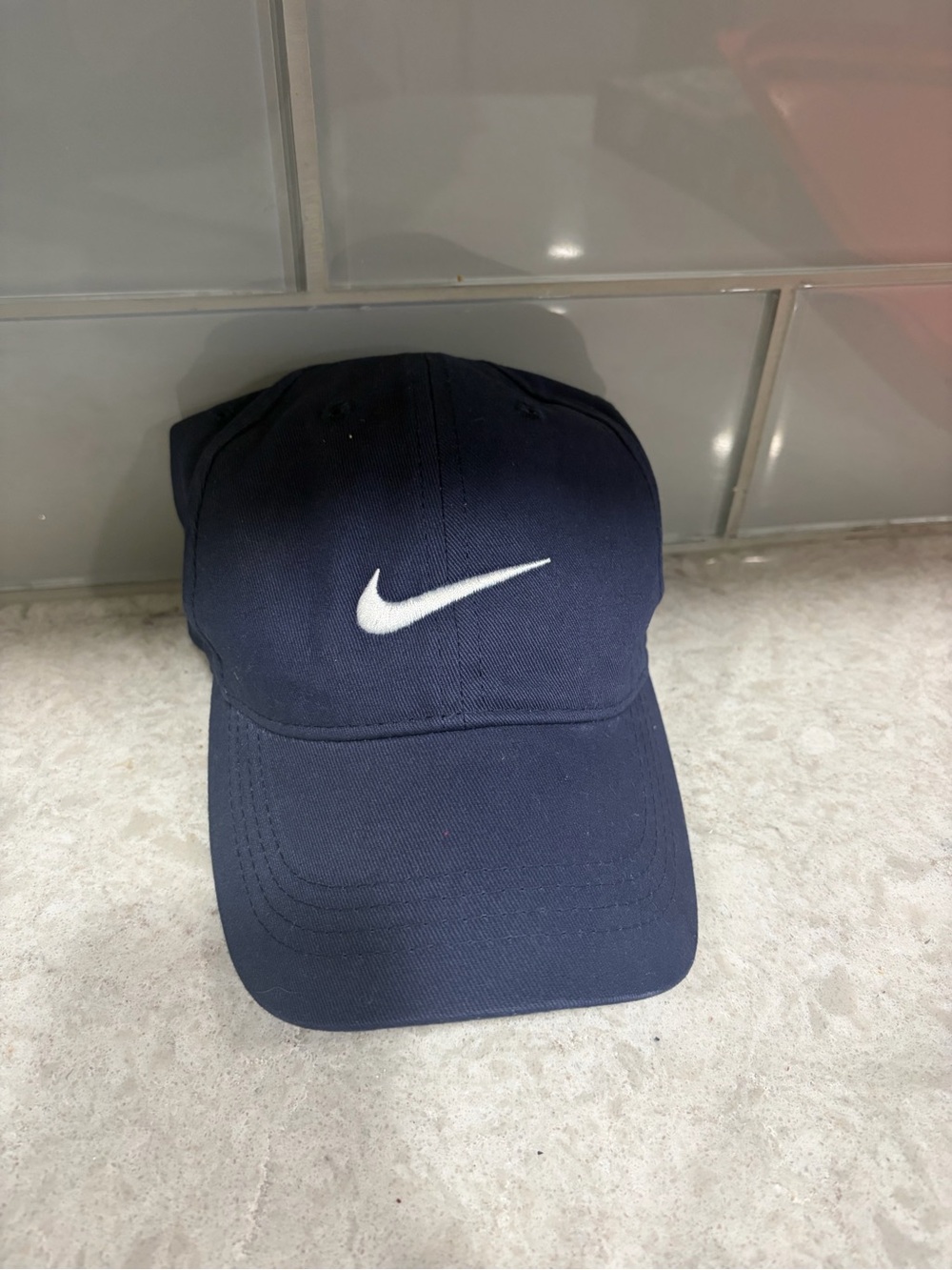 Nike Kids Navy Blue White Swoosh Baseball Cap Youth Hat